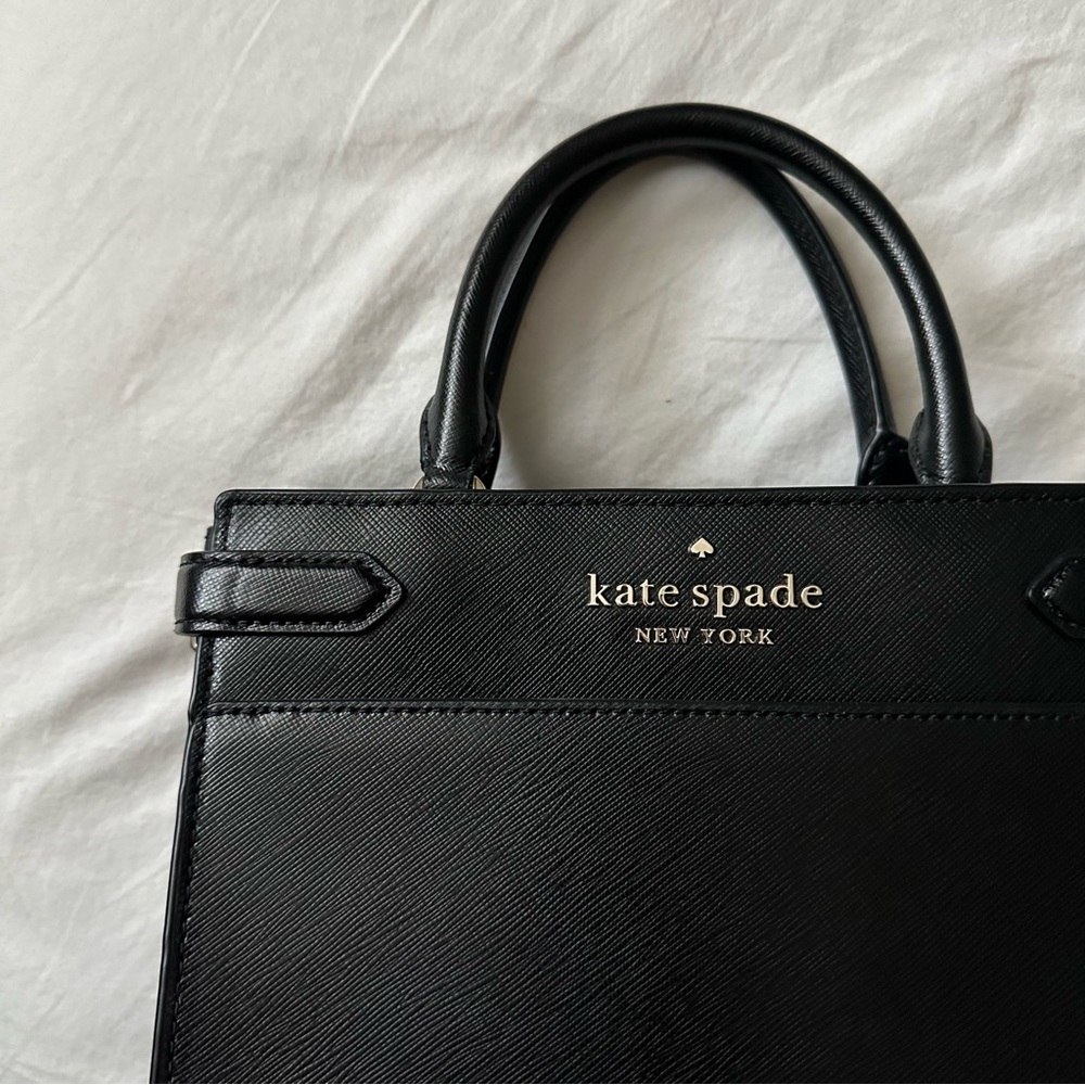 Kate Spade black top handle satchel leather tote